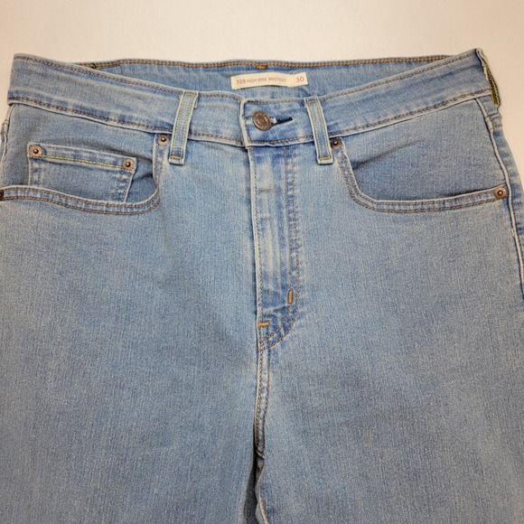 Levi's 725 Jeans Womens 30 Light Blue High Rise Bootcut Denim - Picture 2 of 12